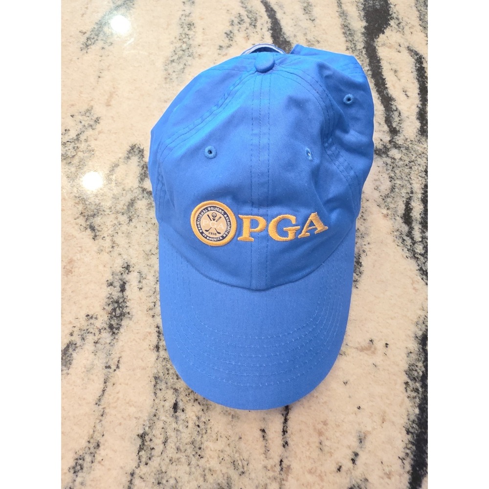 Vintage PGA of America Golf Hat Blue Gold Ouray Sportswear Strapback Dad Cap